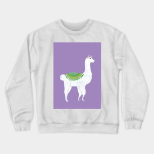 Purple Llama Acrylic Painting Crewneck Sweatshirt